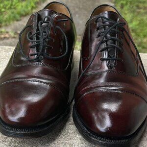 Johnson Murphy OPTIMA Mens Oxford Sz 8D Lace-Up Cap Toe Burgundy Dress Shoes